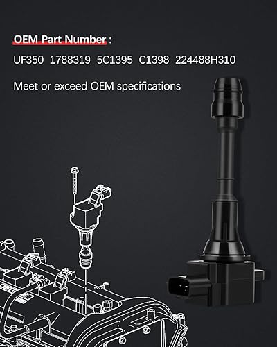 Miniatura 2 de ASTOU Paquete de 4 bobinas de encendido compatibles con Nissan para Altima 02-06 para Nissan para Sentra 02-08 para Nissan para X-Trail 02-13 UF350