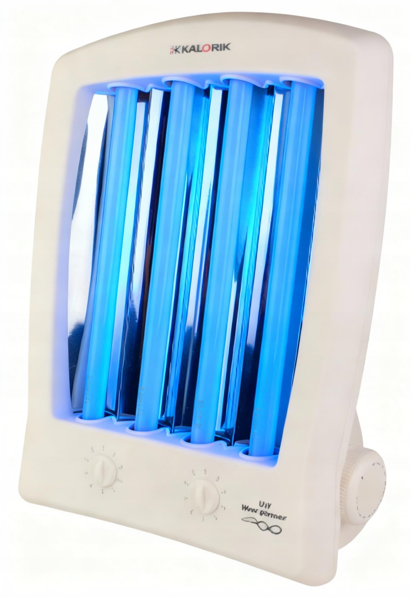 Kalorik GB1004B - Solárium para broncear la cara y el escote (4 x 15 W, incluye 2 gafas de sol, lámpara de bronceado de alta eficacia, para bronceado rápido y duradero, para estudio en casa)