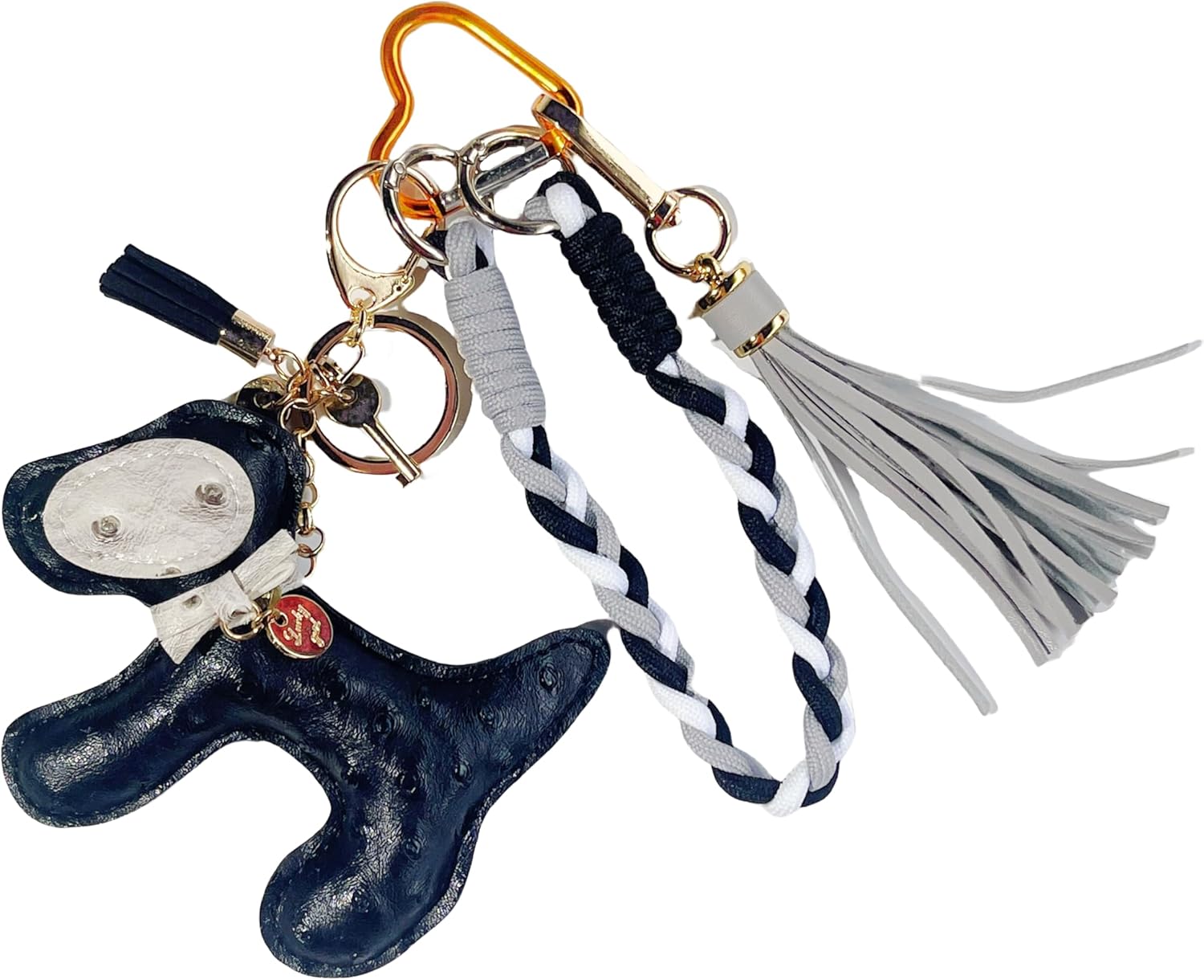 QTMY Cute Puppy Braided Keychain Bag Charms for Handbag Purse Backpack Accessories Bogg Bag,301