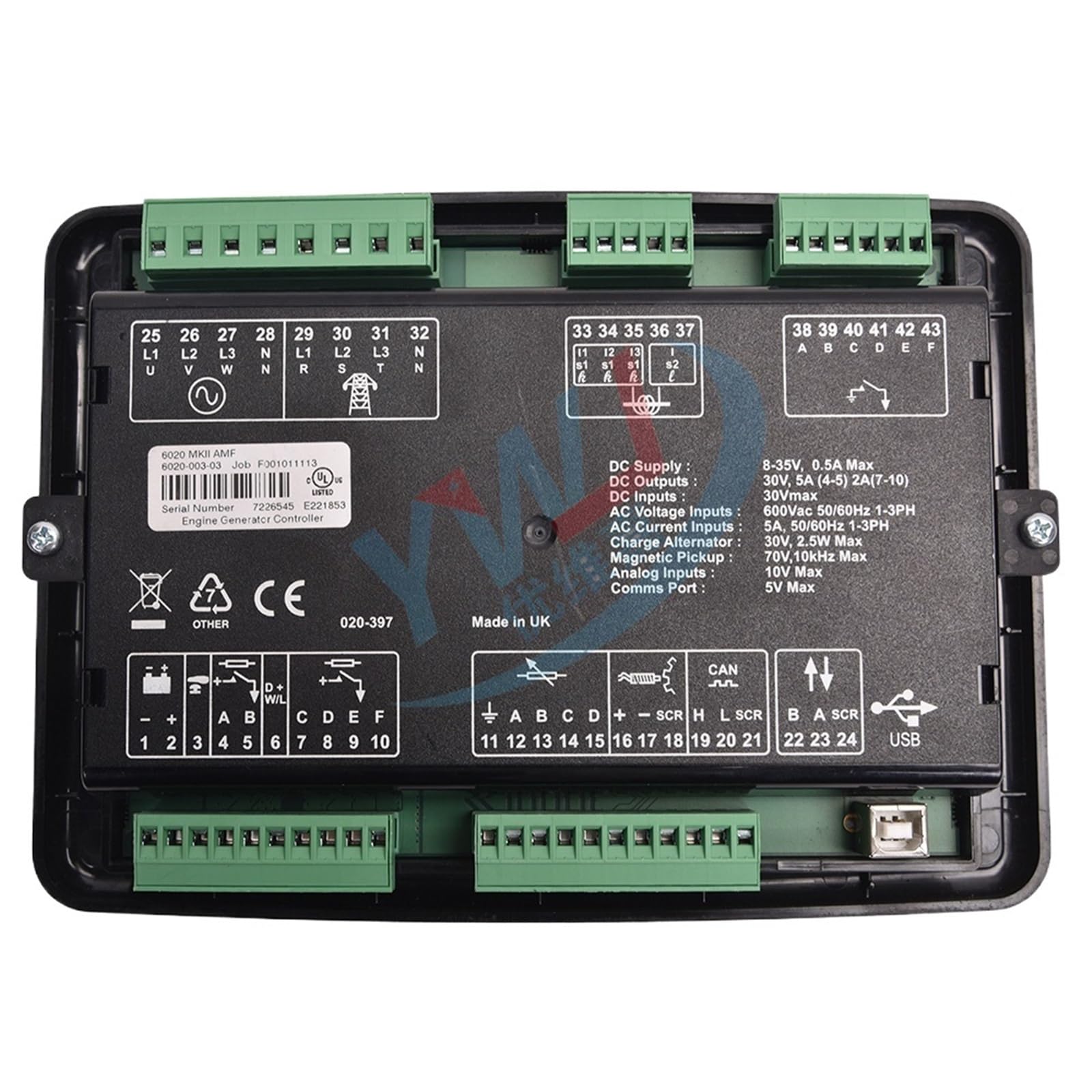 1 szt. 6020 MKII Generator Panel sterowania rozrusznik awarii sieci moduł sterujący części agregatu prądotwórczego 6020 MK2(6020 MKII Original)