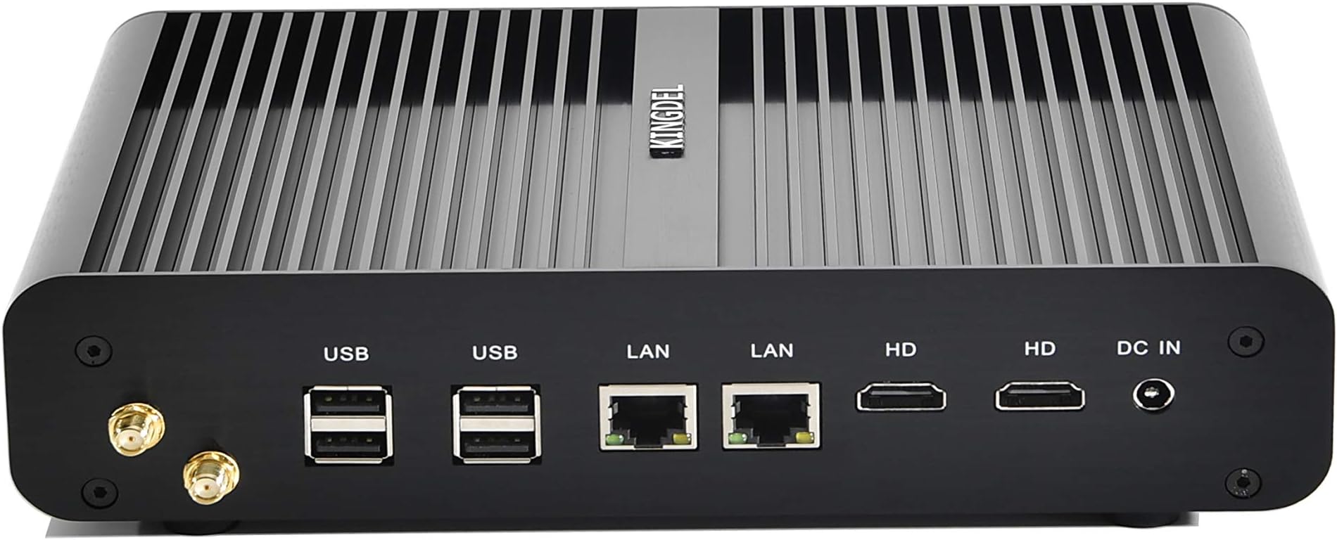 KINGDELFanless Micro PC, Mini Computer with 16GB RAM, 128GB SSD, 4th Generation i7 CPU, 2xHD Ports, 2xLAN, All Metal Body