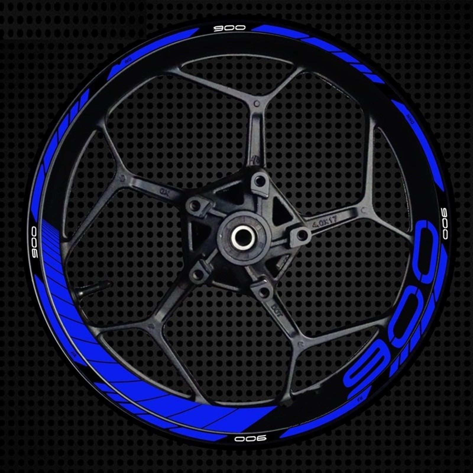 Motorcycle Racing Equipment Wheel Tire Rim Decoration Adhesive Reflective Decal Stickers for Kawasaki Z900 Decorative(Color1)
