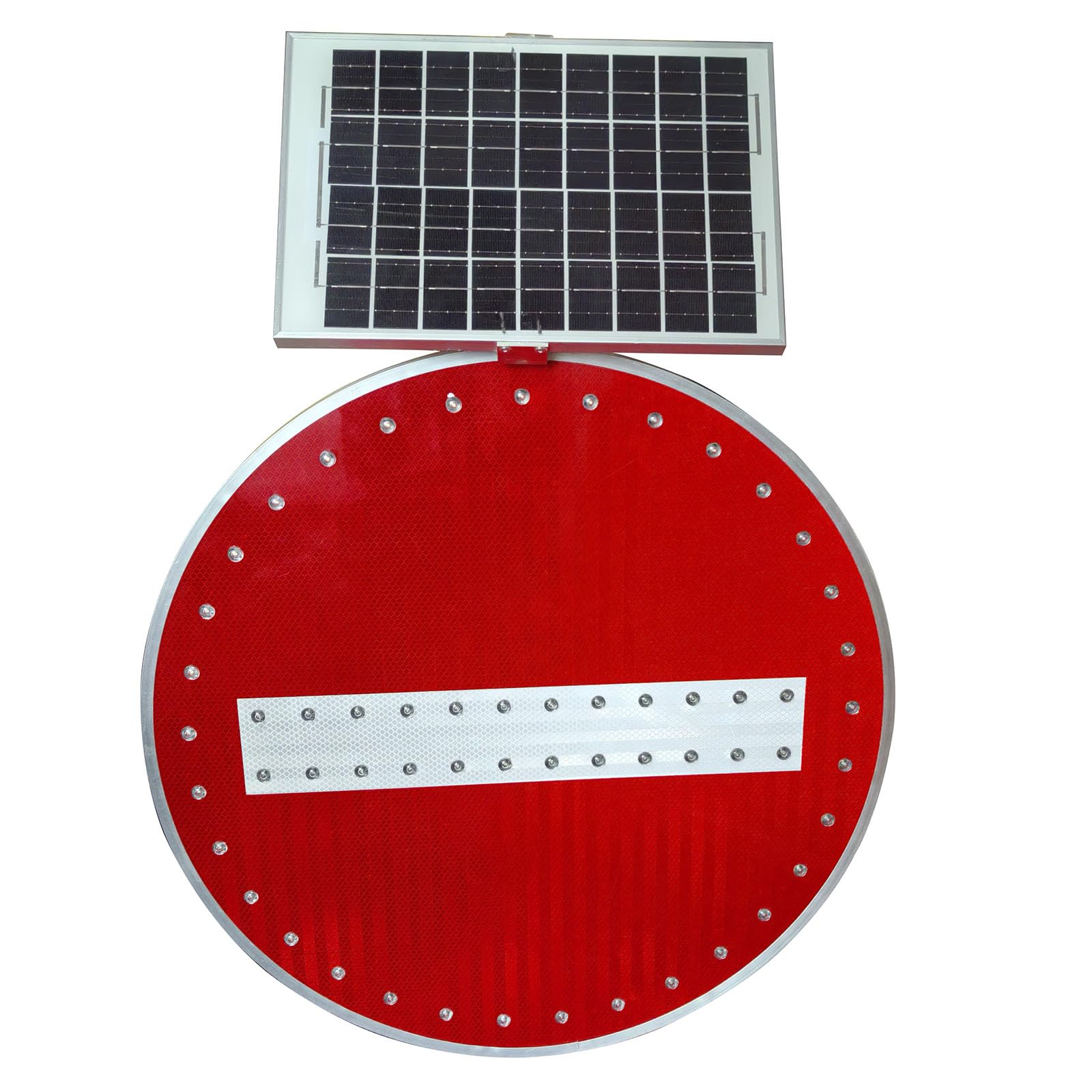 Señales advertencia solar - Señal de prohibido el paso, 60 cm/76 cm aluminio señales de advertencia de tráfico de prohibido el paso, material reflectante de grado de ingeniería. (Rojo, 60cm)
