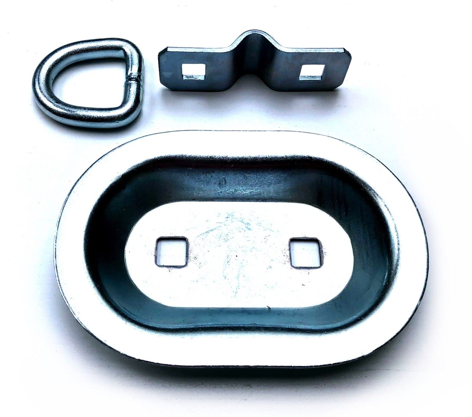 6X Zurrmulde 2000 kg Zurröse Zurrbügel mit D-Ring Zurrring oval 150x101 mm für PKW, LKW Anhänger Set