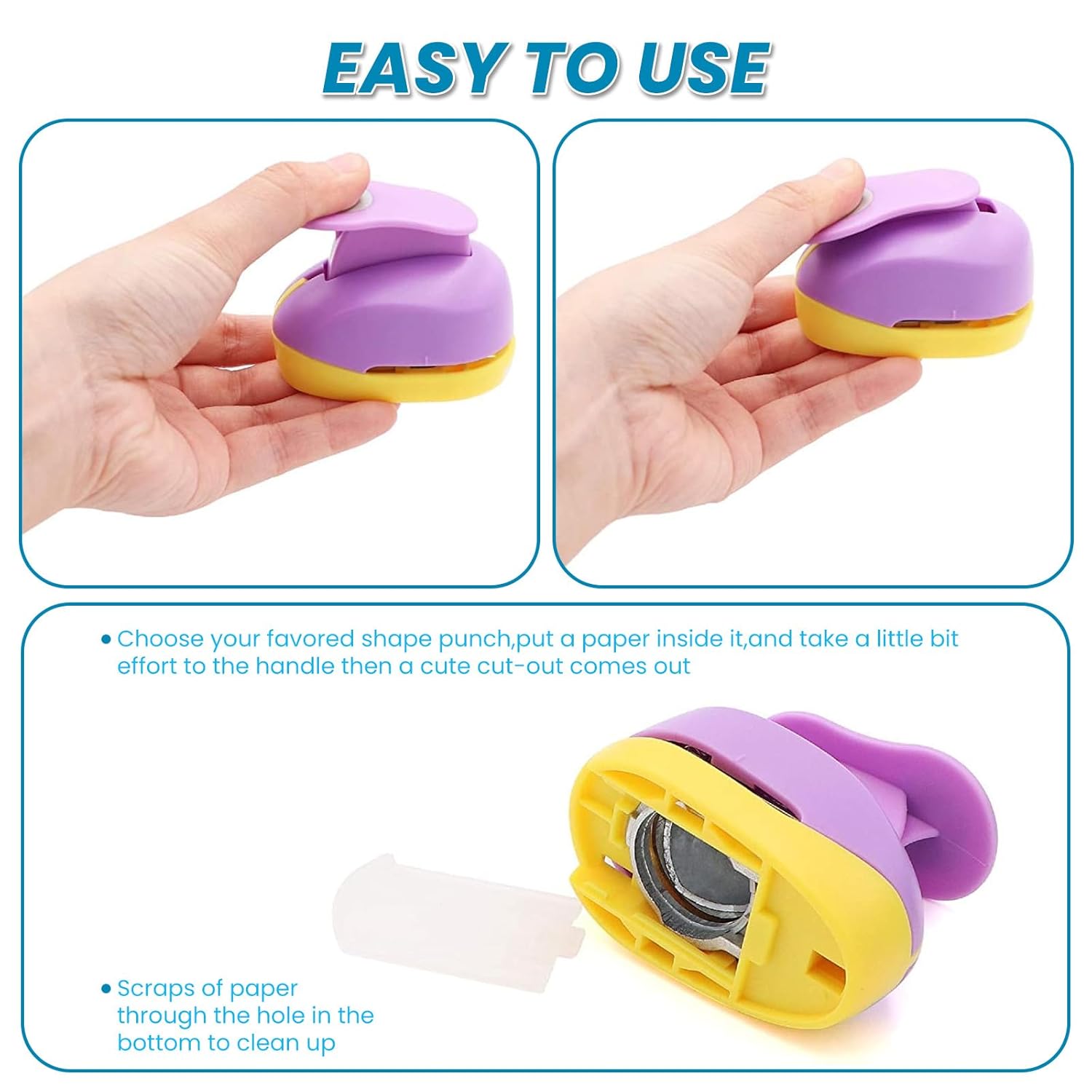 Circle Punch 3 Pack, Paper Punches for Crafts, Circle Cutter Punch, Circle Hole Punch for Creatively Artwork Greeting Card Making DIY Crafts 8mm 15mm 25mm