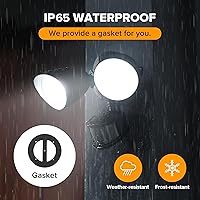 Vista 6 de UME Paquete de 2 Luces LED de Seguridad de 32W 3500 Lúmenes con Sensor de Movimiento para Exteriores, Luz Diurna 5000K, IP65 Impermeable