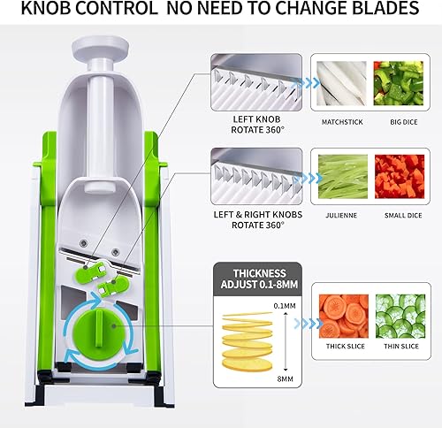 Miniatura 3 de Cortador de mandolina seguro para cocina todo en 1 rebanador de verduras de mandolina ajustable profesional rebanador de papas juliana rebanador de