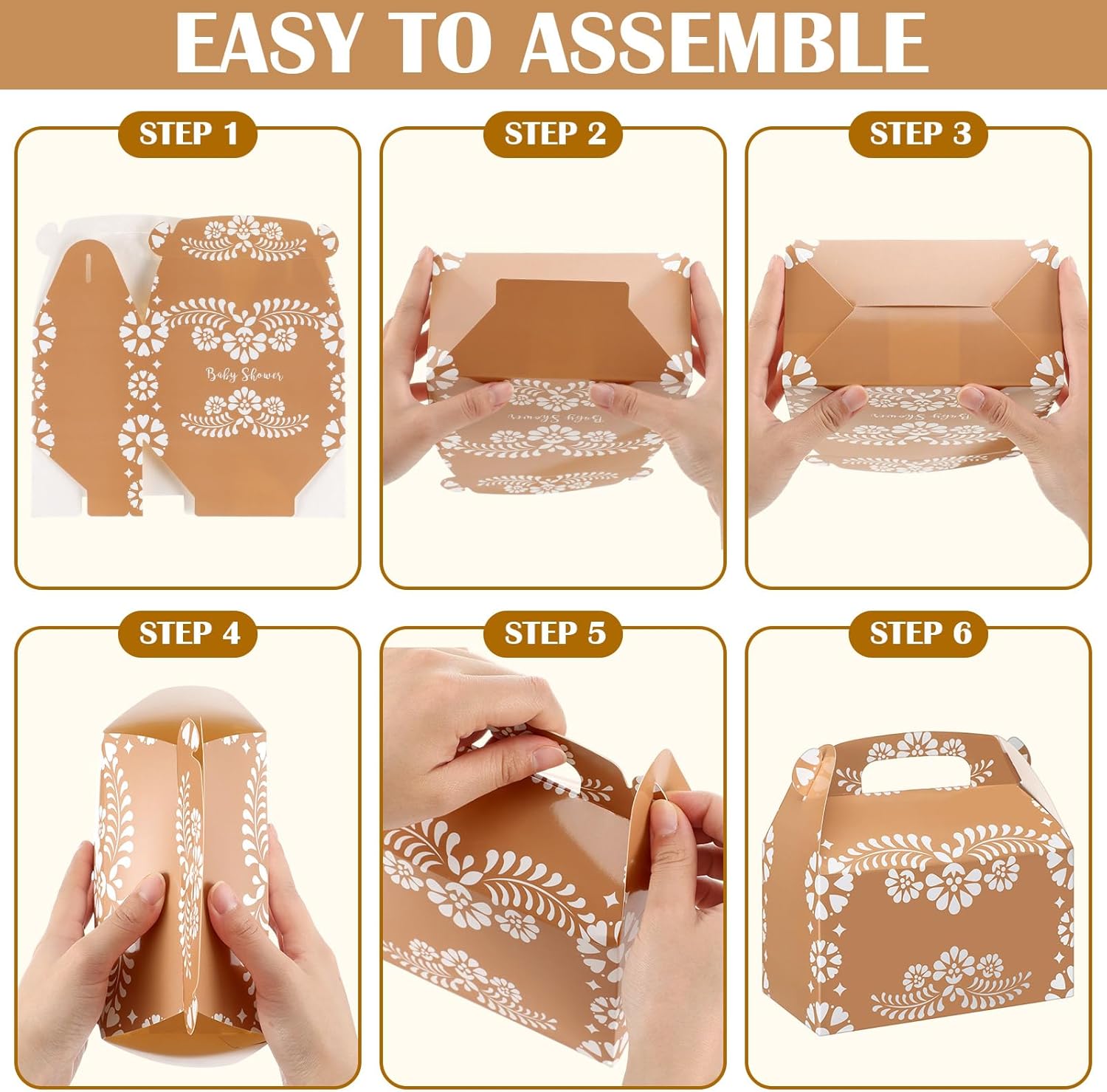 Gueevin 36 Pcs Mexican Baby Shower Party Favor Boxes Platos De Barro Terracotta Baby Shower Treat Boxes Cinco De Mayo Paper Candy Cookies Box Decoration for Themed Party Supplies Birthday Decor - Image 4