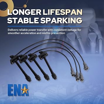 ENA Spark Plug Wire Set Compatible with Toyota Camry Solara RAV4 L4 2.0L 2.2L 1997 1998 1999 2000 2001 Replacement for 90919-22386 90080-91110 90919-22400 175-6182 1756182