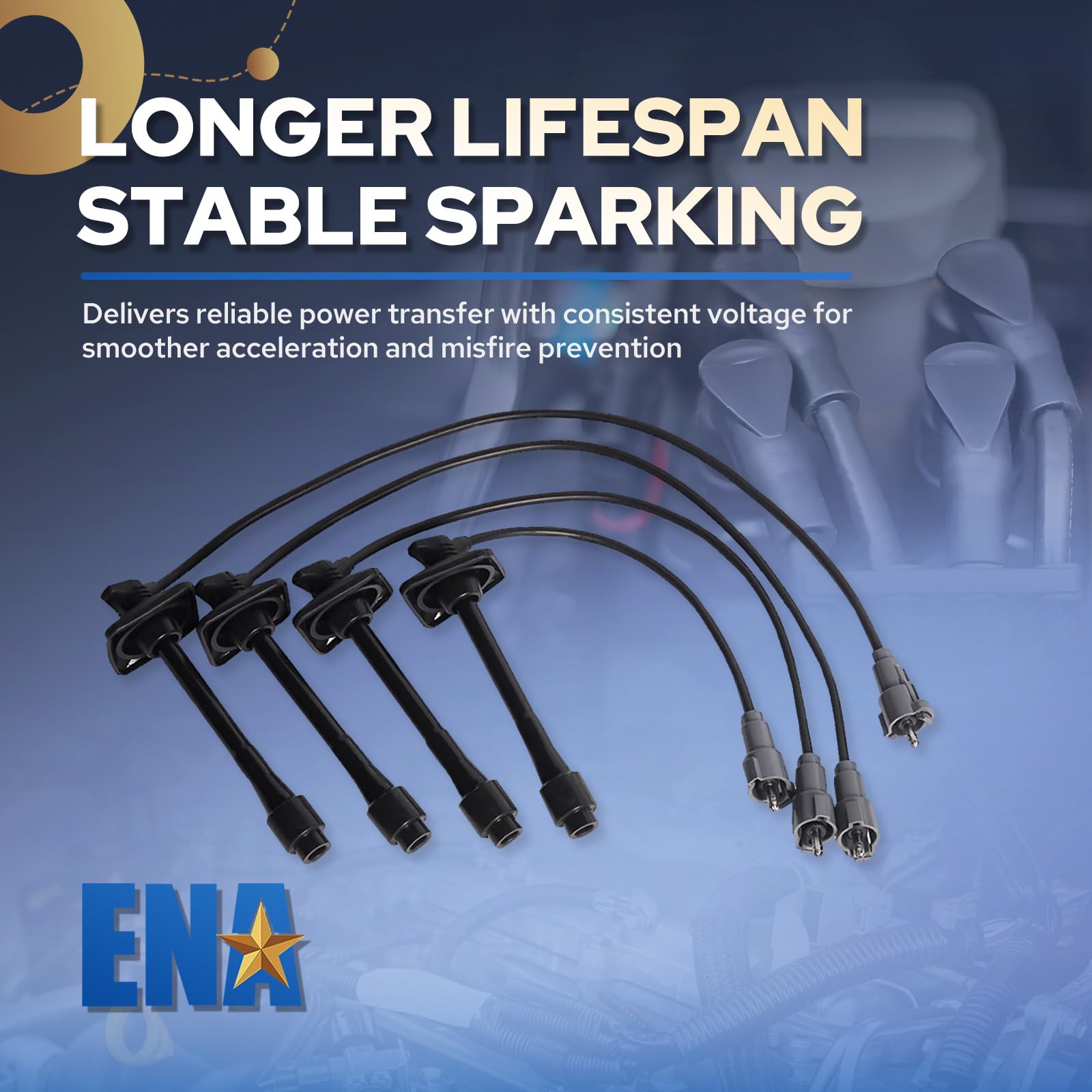 ENA Spark Plug Wire Set Compatible with Toyota Camry Solara RAV4