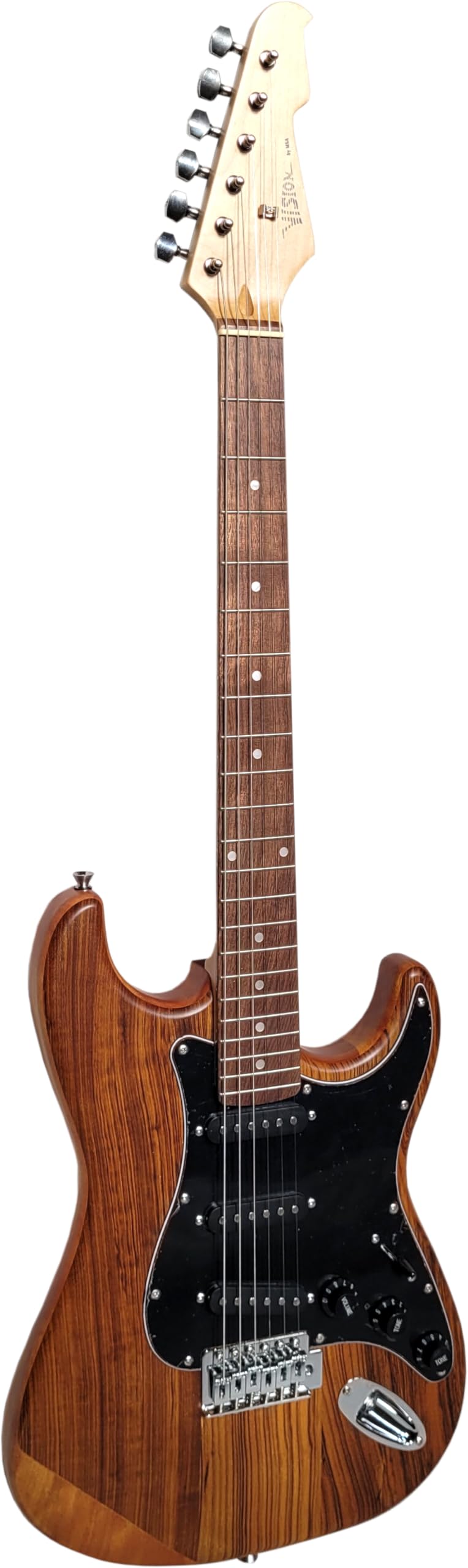 ELEKTROGITARRE NATUR GEBEIZT - E-GITARRE MIT MASSIVHOLZKÖRPER - MATT - VISION SOUND - SCHWARZER PICKUP + KABEL - ST5A