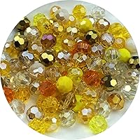 Vista 22 de 550 cuentas redondas de cristal de 0.118, 0.115, 0.236, 0.315 y 0.315 pulgadas, cuentas espaciadoras redondas facetadas para hacer joyas, pulseras