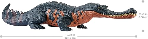 Miniatura 6 de Jurassic World - Figura de dinosaurio Gryposuchus Wild Roar con sonido de rugido continuo y acción de ataque, juguete físico posable y juego digital