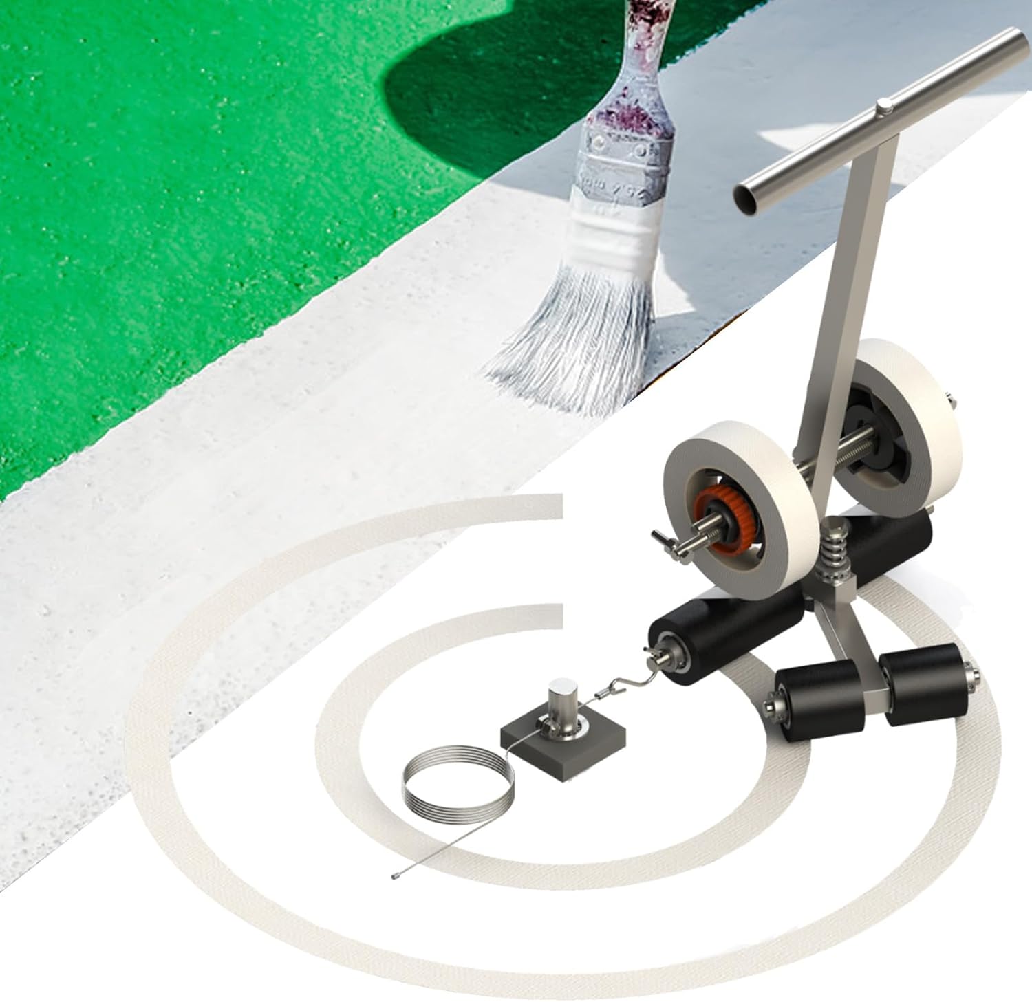 Striping Line Marking Machine, Line Striping Machines Masking Tape Marking Equipment Tape Pasting Machine for Basketball Courts, Road Warning and Parking Space,55~80cm (45cm)