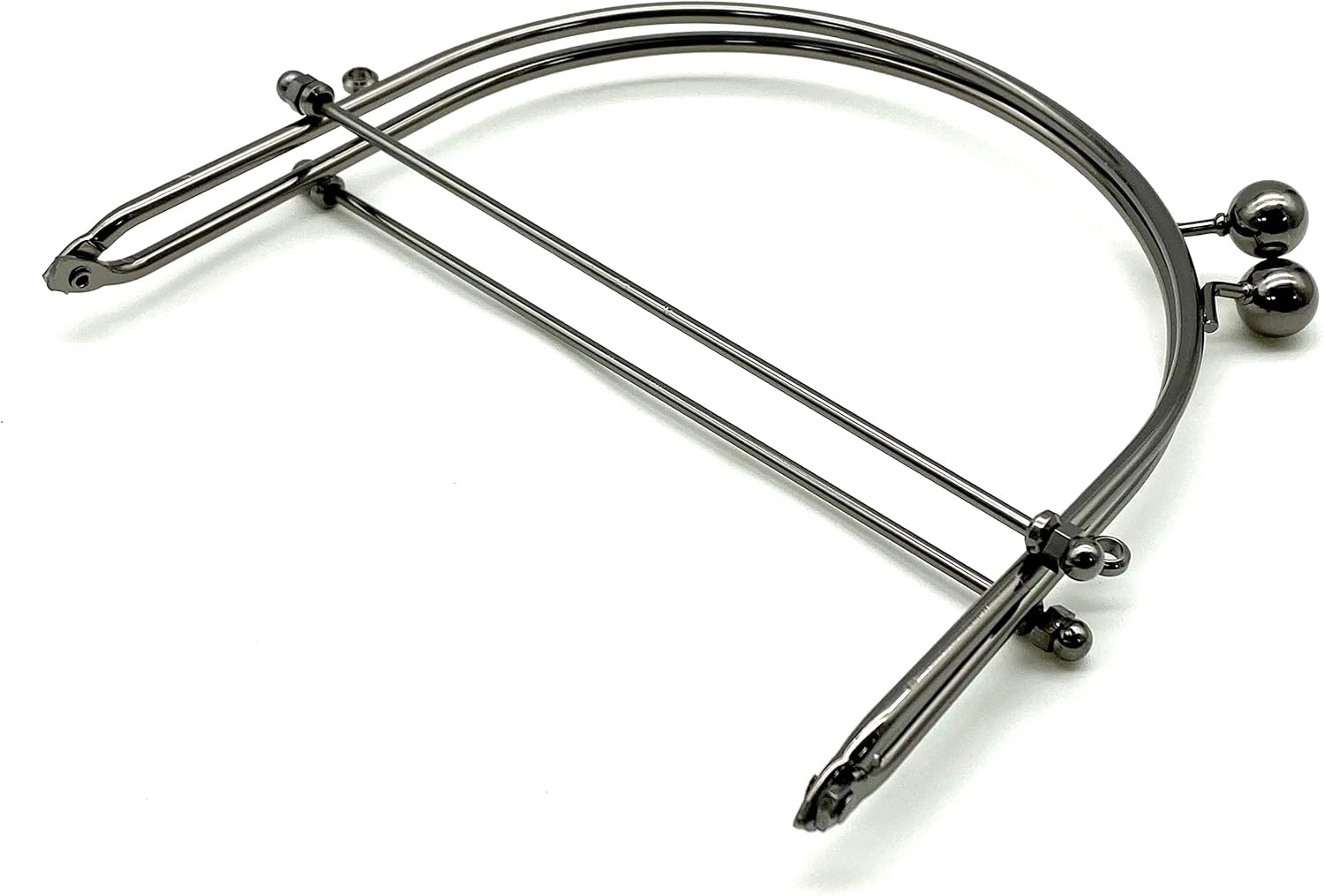 3dancraftit Iron Wire Kiss Clasp Lock Purse Handle Pouch Bag Clutch Frame for Purse Bag Making 6 1/8" x 5 3/4" / 15.5cm x 14.5cm Gunmetal Y6