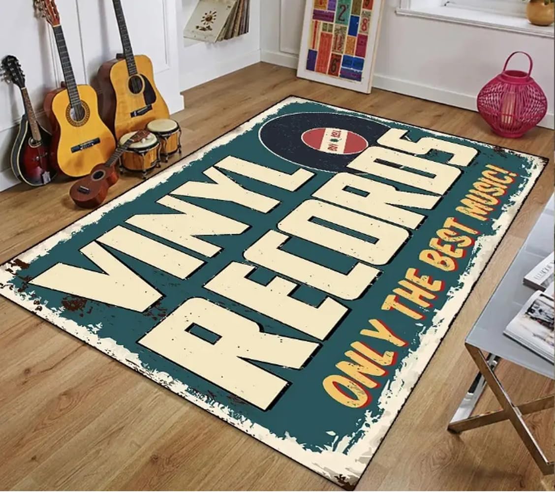 Tapis de musique rétro tapis de sol antidérapant salon table