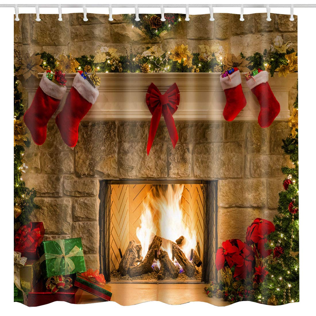 Country Christmas Shower Curtains Curtains & Drapes