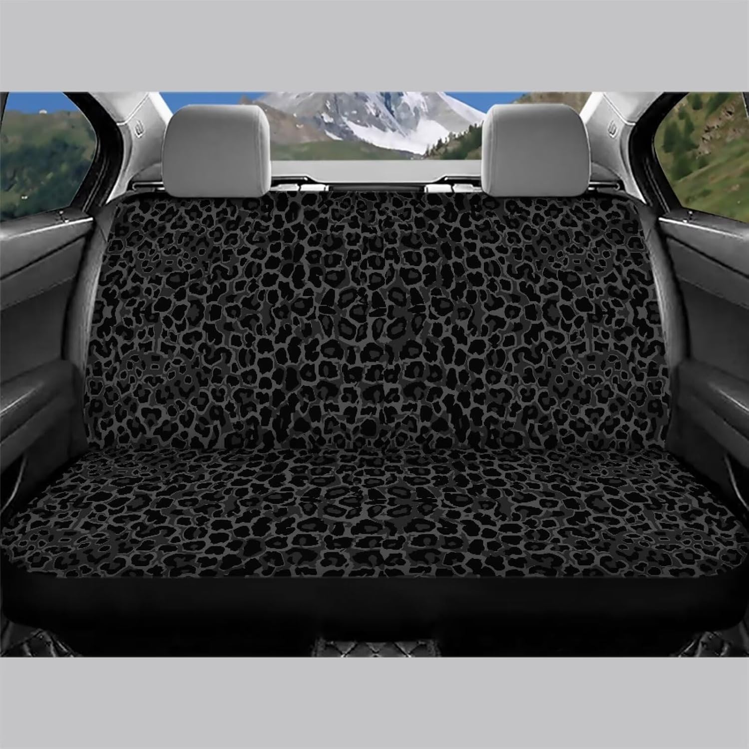 Horeset Leopard Print Car Seat Covers for Cars Back Seat,Girly Cute Bench Seats Cover Vehicles Seats Protector Fit Most Trucks SUV Sedans,2pcs Set