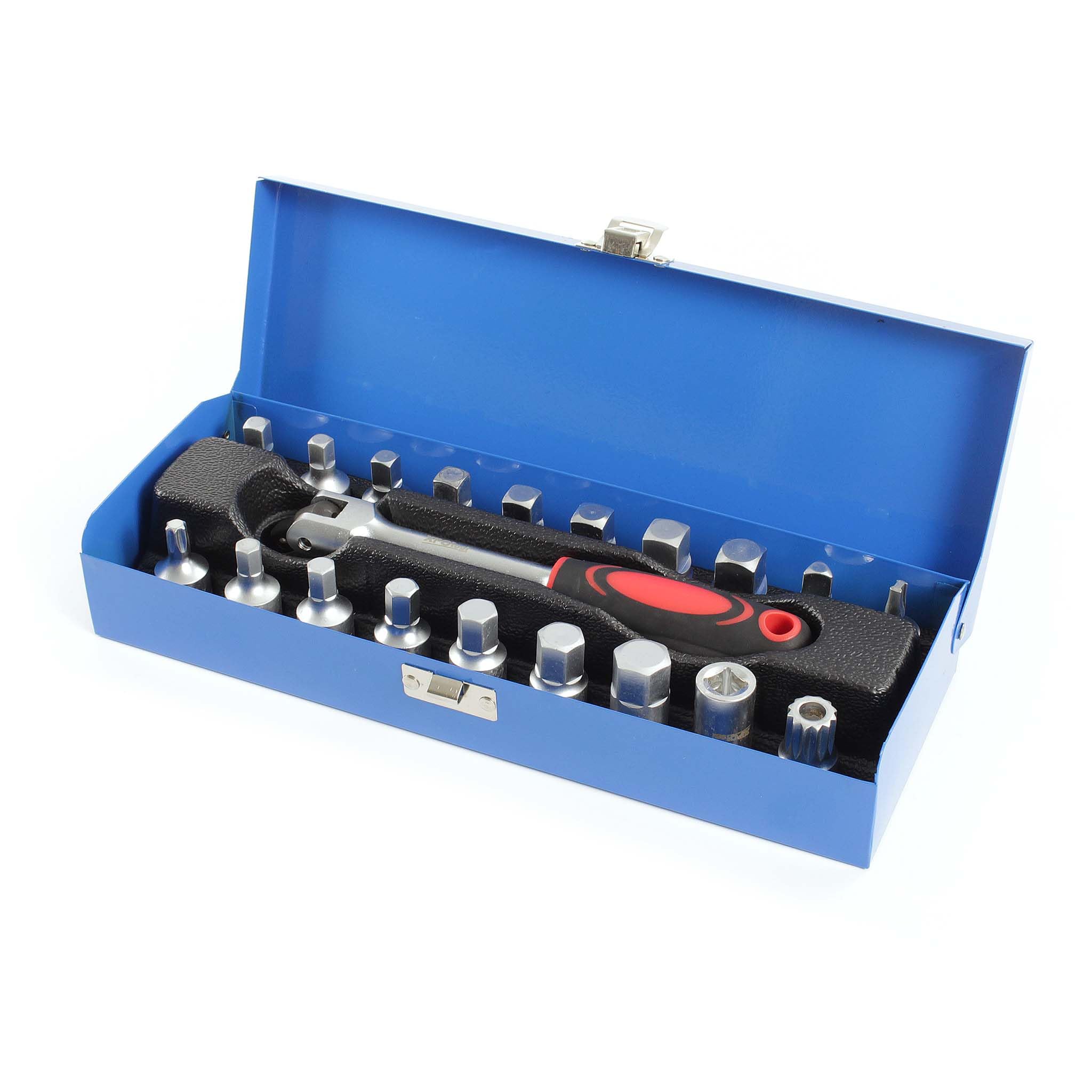 XPOtool Set Clés de vidange 18 pièces Cliquet 3/8" Vis Adaptateur Embout Entretien Huile Automobile