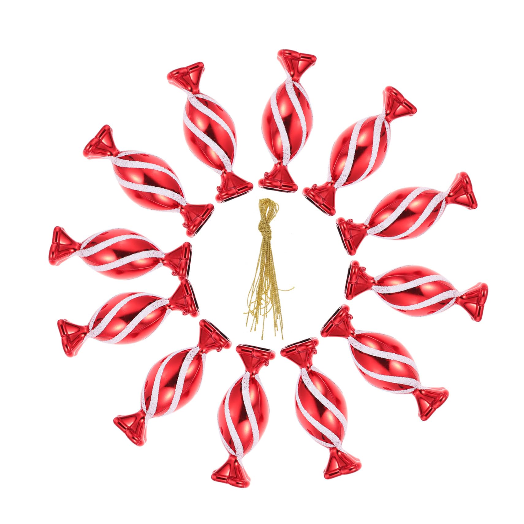 30 Pendentifs Bonbon Rouge de Noël Holibanna pour Décoration d'Arbre