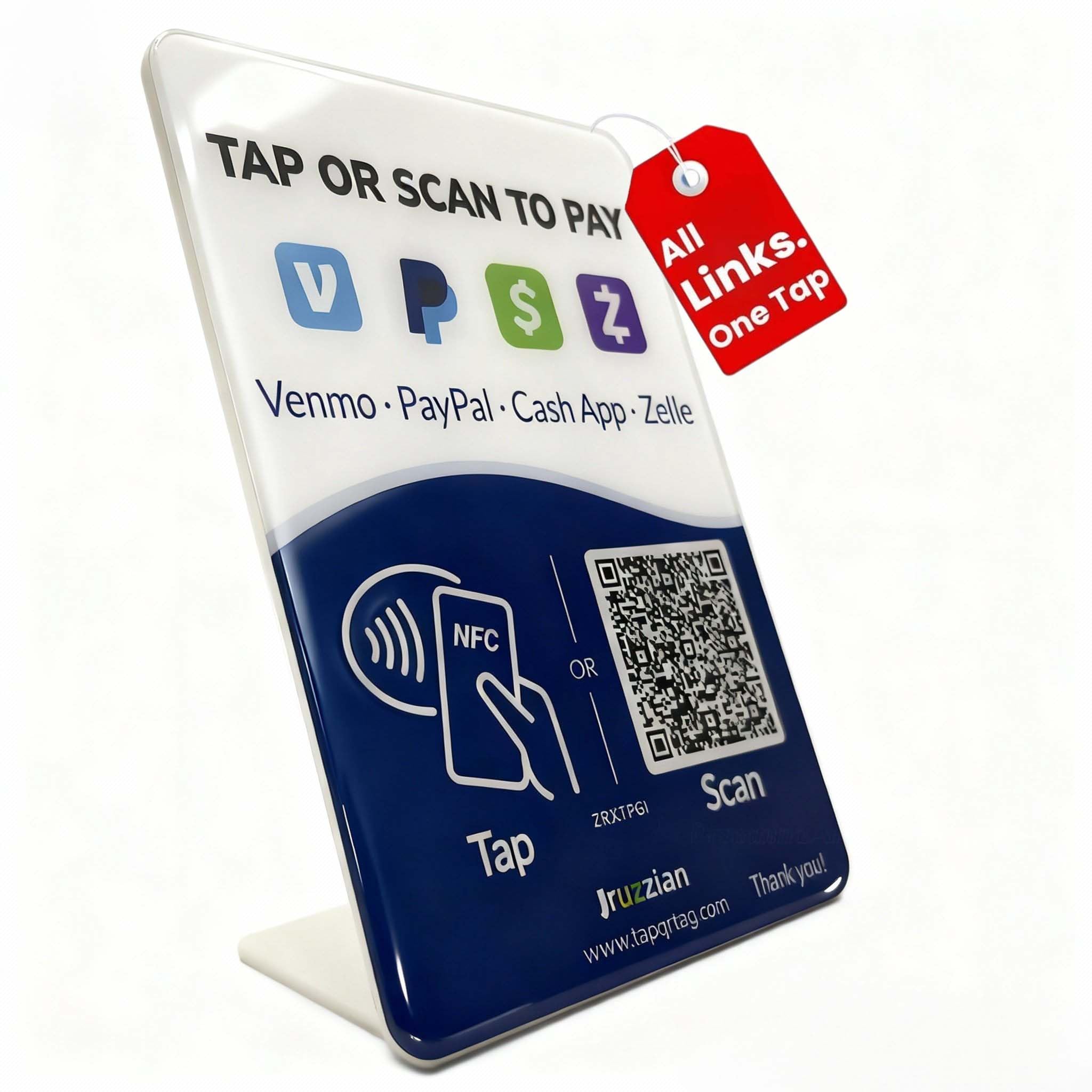 Amazon.com : Pay Here Sign – Multi-Link NFC Tap & QR Scan to Pay