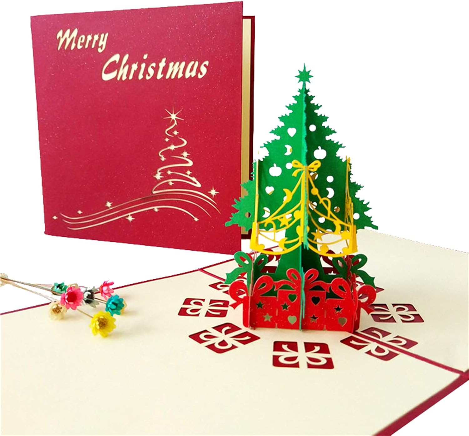 MYUBWTF Paper Merry Christmas Pop Up Card, Creative
