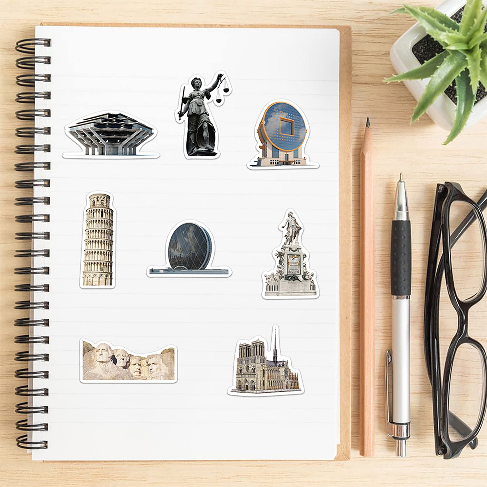 Snapklik.com : 65pcs World Architecture Cool Trendy Buildings Stickers ...
