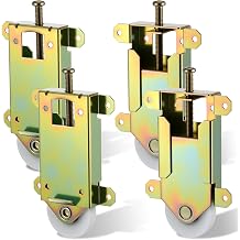 4 Pcs 2-1/2" Sliding Mirror Closet Door Rollers Replacement Assembly, 1-1/2" Inch Nylon Concaved Ball Durable Bearing Wheels, Sliding Glass Screen Door Hardware Garage Shower Fits