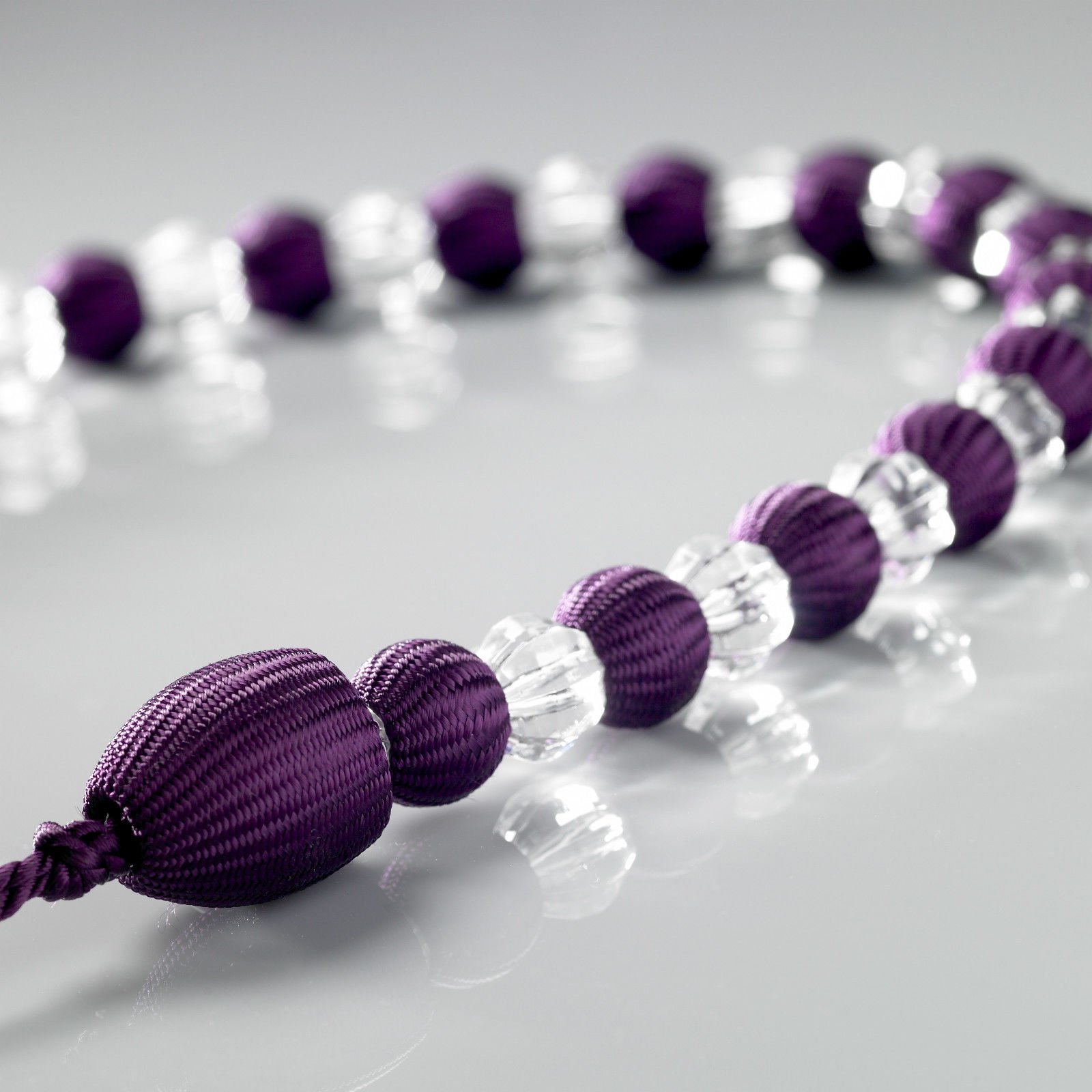 Earle Beaded Curtain Tie Back Bead Aubergine Purple Hallways ®