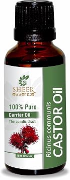 Castor Oil 100% Pure Undiluted Natural Uncut Therapeutic Grade Cold Pressed Carrier Oils for Skin, Hair and Aromatherapy 500ML