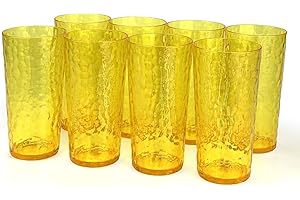Yalin 24-Ounce Plastic Tumbler Acrylic Drinking Glasses in Sunny Yellow