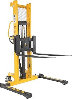 Vestil VHPS-2000-AA Manual Hydraulic Hand Pump Steel Stacker with Adjustable Forks, 2000 lb. Capacity, 62