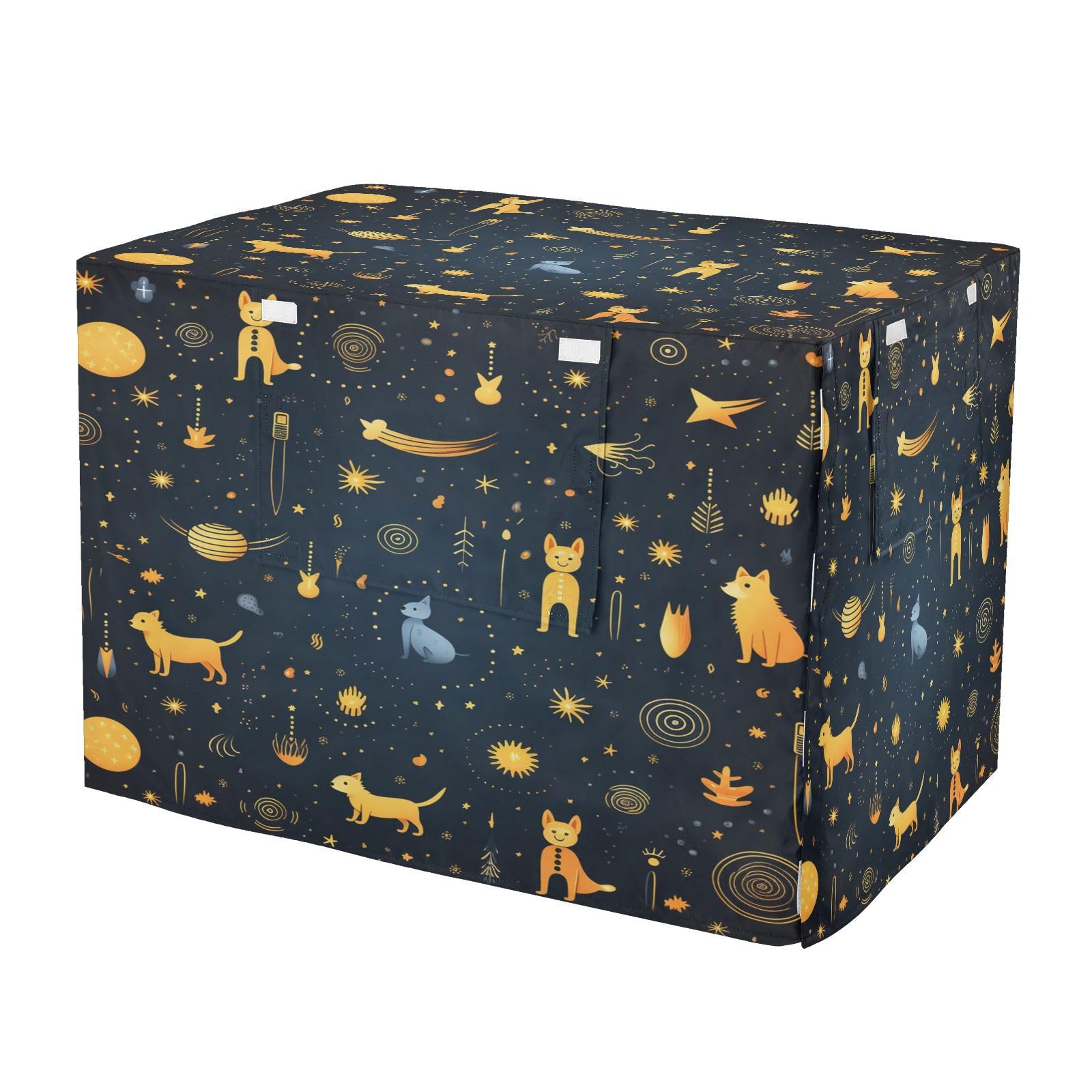 Housse imperméable pour cage chien et chat motif espace étoiles intérieurs