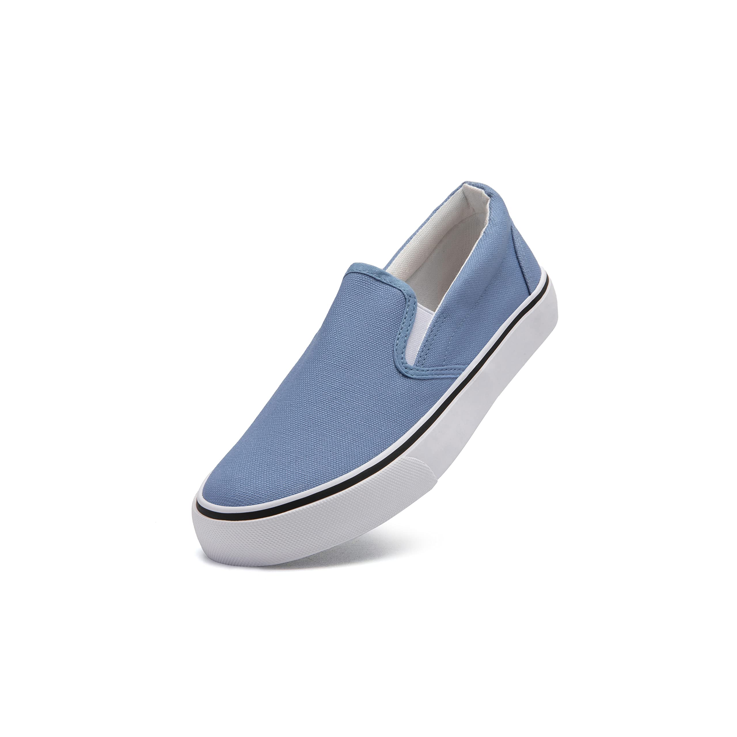 Low-Top Slip Ons Women's Fashion Sneakers Casual Canvas Sneakers for Women Comfortable Flats Breathable Padded Insole Slip on Sneakers Women Low Slip on Shoes - 12 - Light Blue