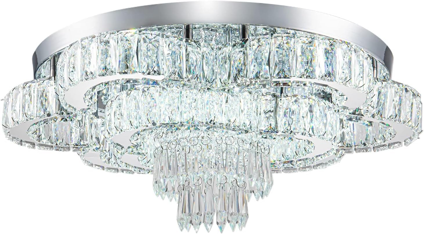 Lustre en cristal LED télécommandé pour éclairer les escaliers