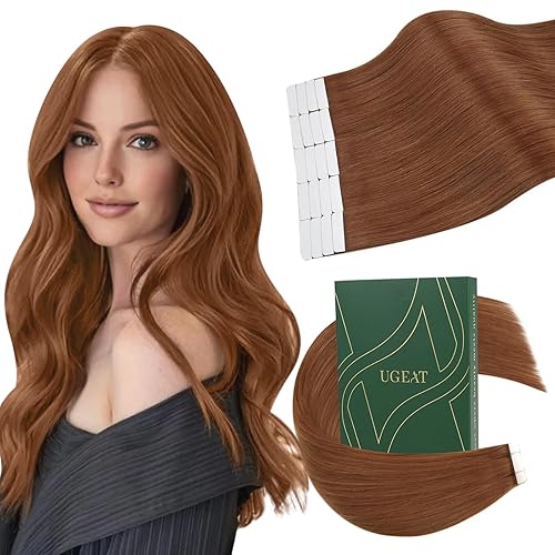Miniatura 10 de Ugeat - Extensiones de cabello humano de 12-24 pulgadas 100% Remy con cinta adhesiva