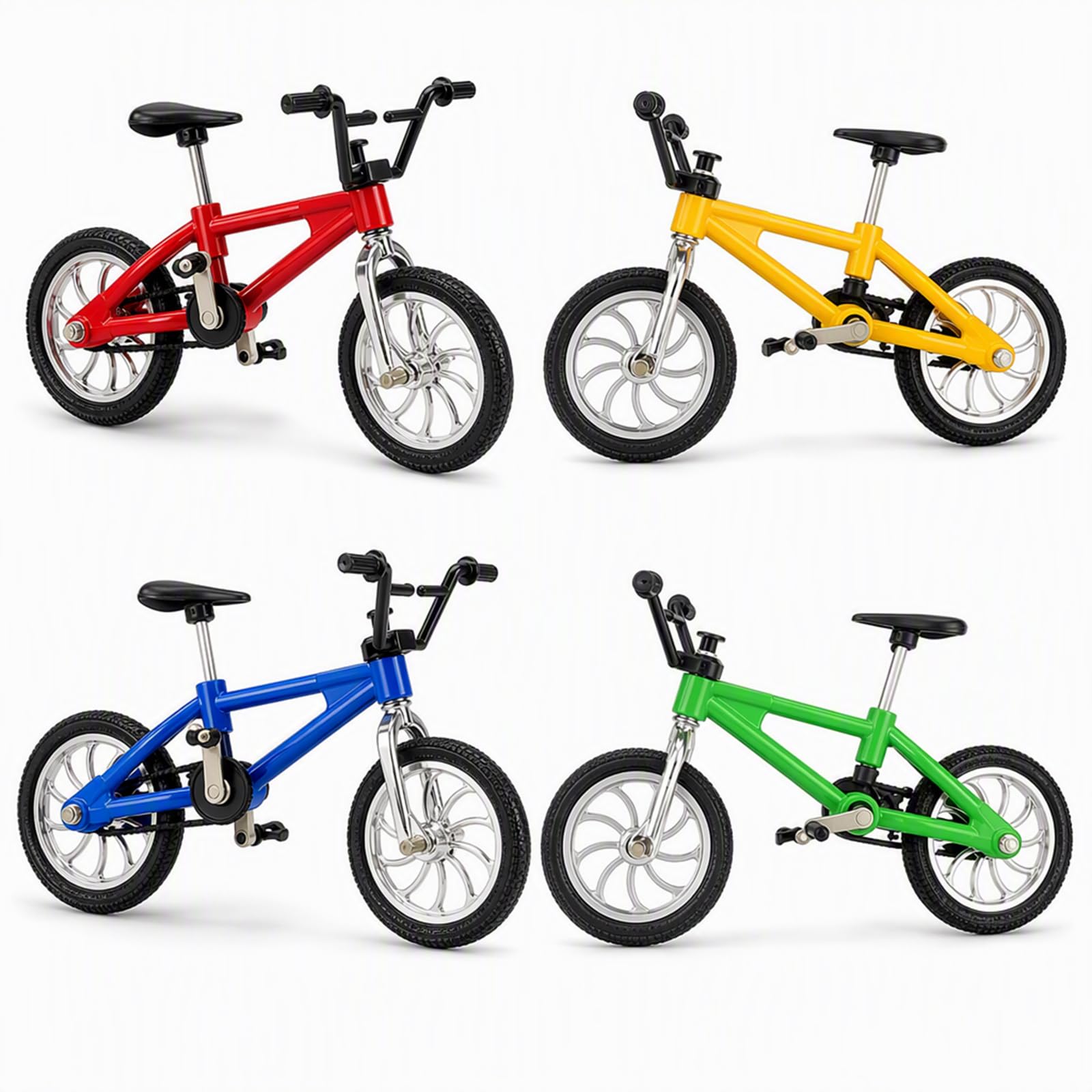 Aiiweuc 4-Pack Finger Bike Set, Mini BMX Bikes, Tech Deck Bmx Style