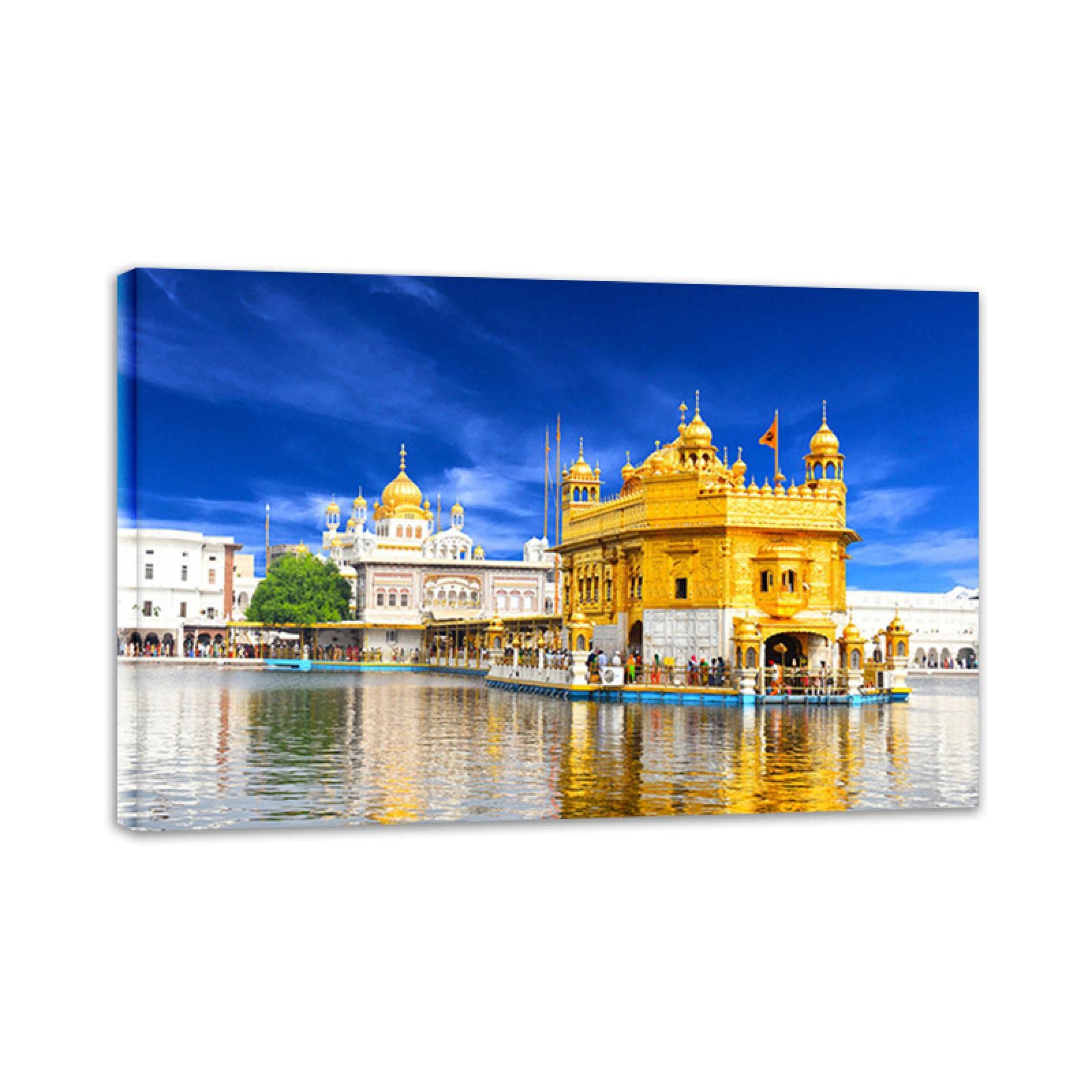 Ciel bleu temple d'or image sur toile NOLEGA pour illuminer un salon nu - 8
