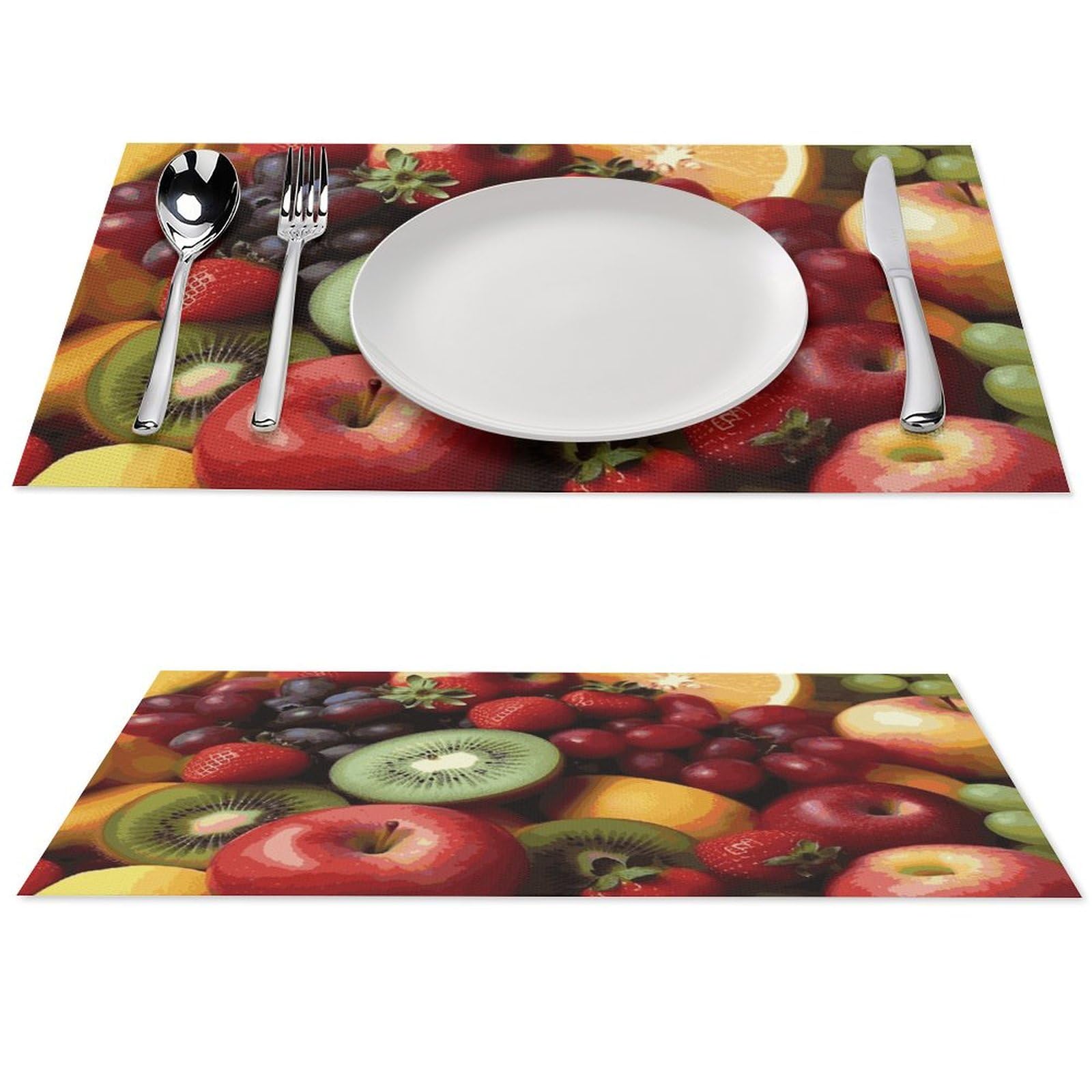 Set de table en PVC tissé lot de 4 pour table de cuisine aux motifs fruits 45x2.5cm