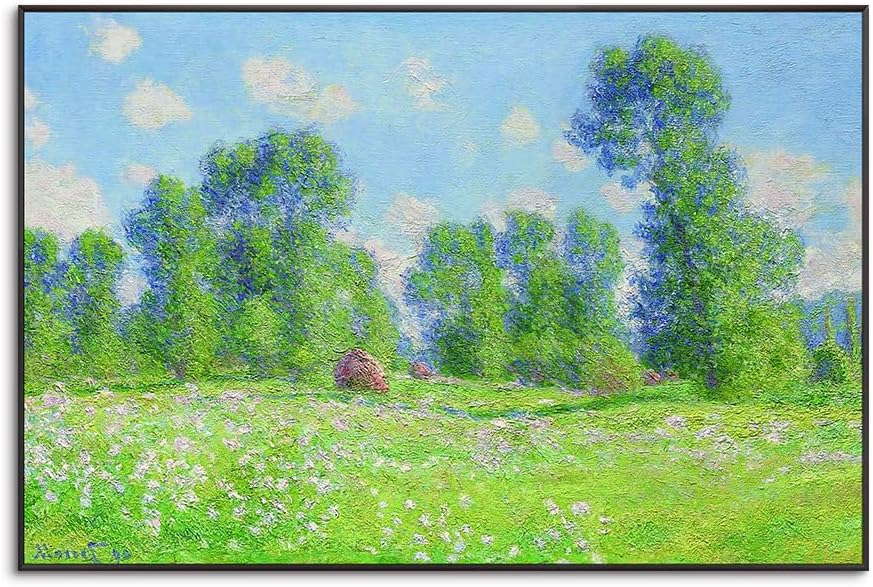 アートパネル モネ ポスター 絵画 ポピー畑 印象派 風景画 油絵 パネル 風水 幸運 玄関 アルミ合金枠きの完成品 (B,50x7