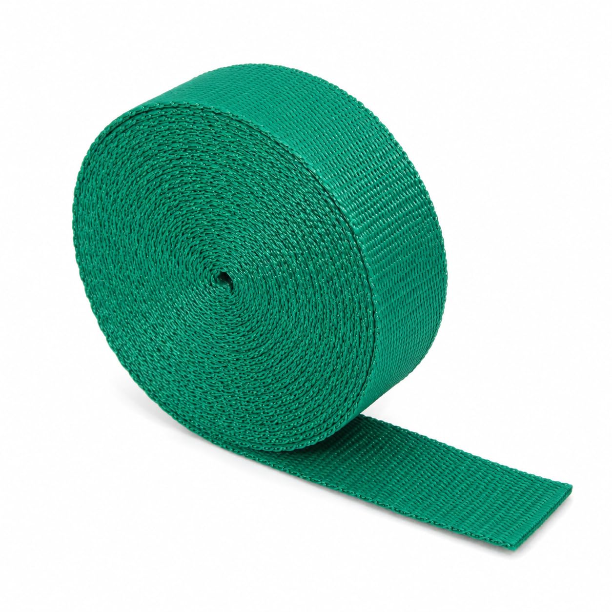 The Webbing Shop Polypropylene Webbing Strap, Continuous Length Flat Woven Tape for Bags, Crafts, Belts, Pet Collars and Leads (Emerald Green, 25mm x 10m)
