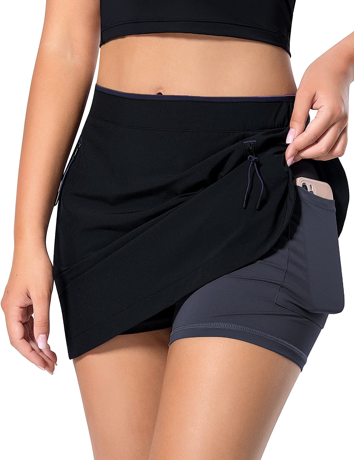 MOVE BEYOND Faldas Pantalón de Tenis para Mujer con 3 Bolsillos Falda Deportiva Ligera con Pantalón Corto Incorporado para Golf Correr Entrenamiento
