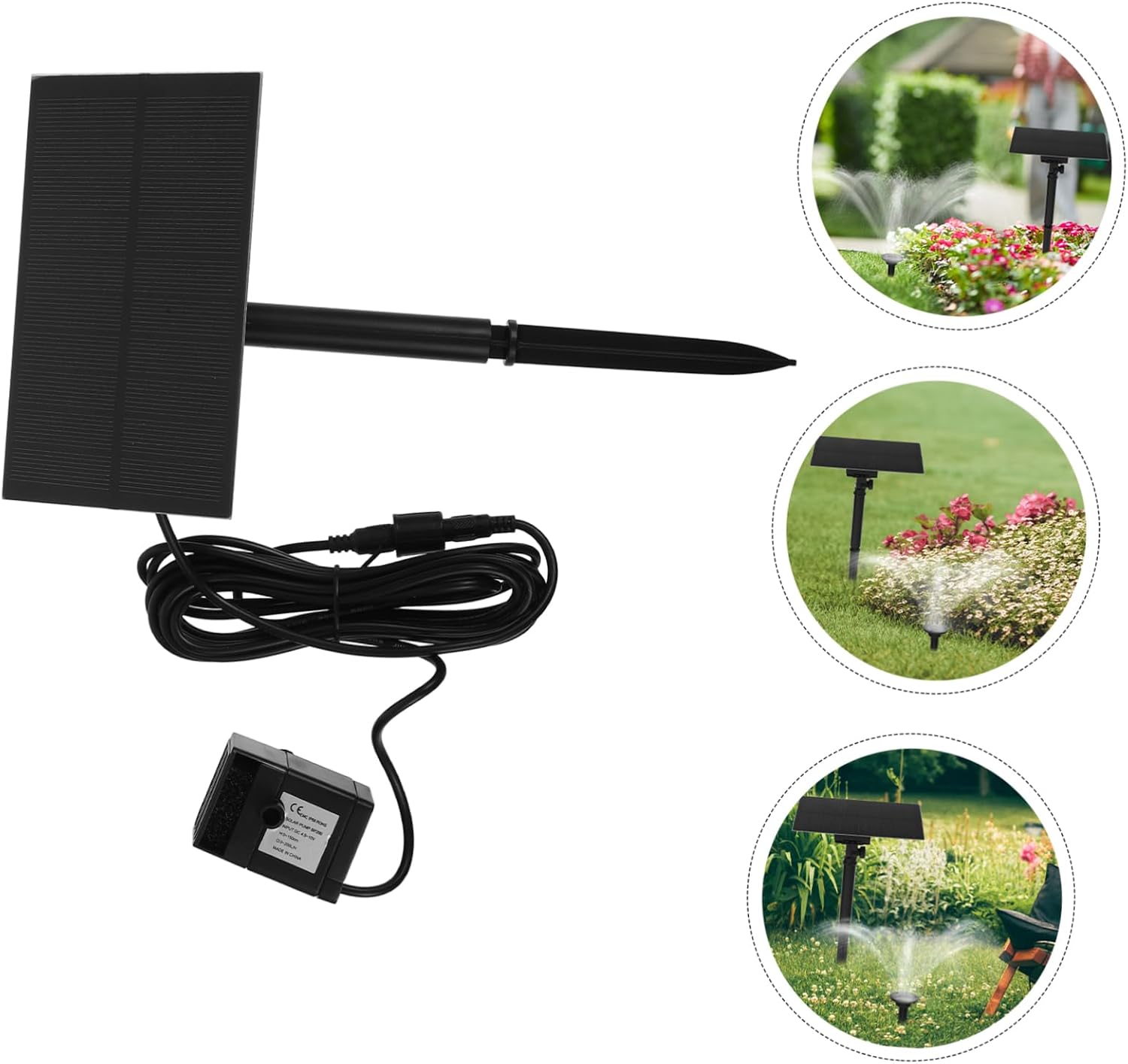 Balacoo 1.5W Solar Fountain Pump for Outdoor Bird Bath Mini Water Feature with Ground Solar Powered Water Fountain for Garden and Pond Easy to Install