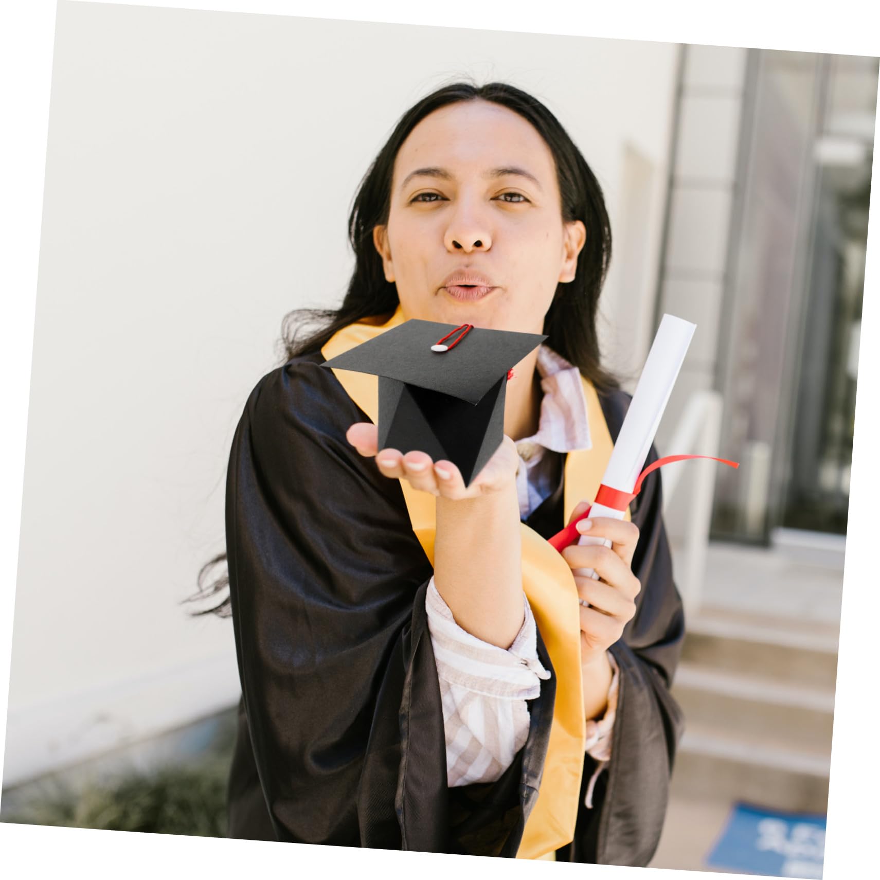 Ipetboom 50 Stück Geschenkboxen Doktorhut Form Abschlussparty Deko Süßigkeitenboxen mit Quastenanhänger für Gastgeschenke und Party Favor bei Graduation Feier