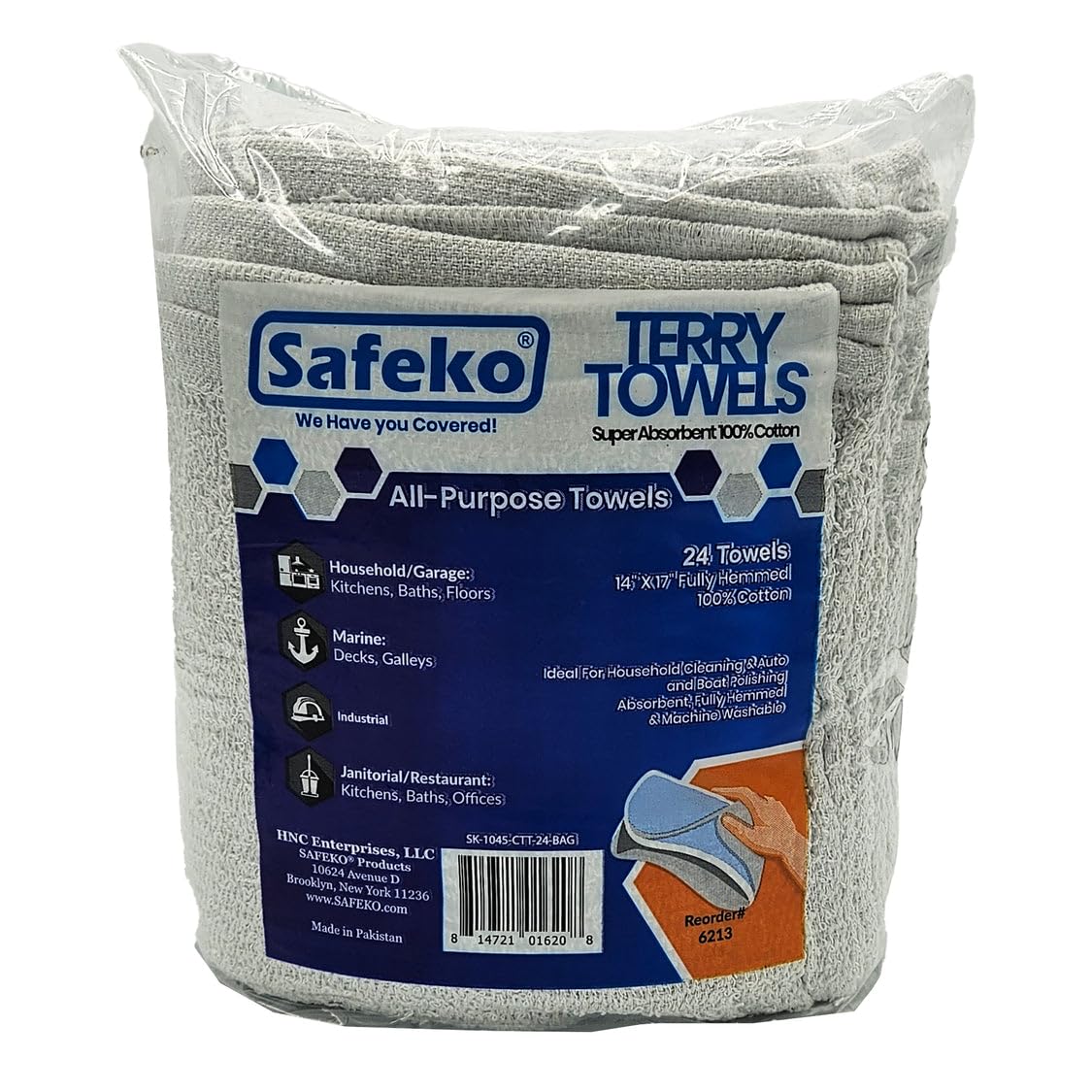 Cotton Terry Towels 100 Cotton 14 x 17 Super Absorbent Machine Washable 24 Pack