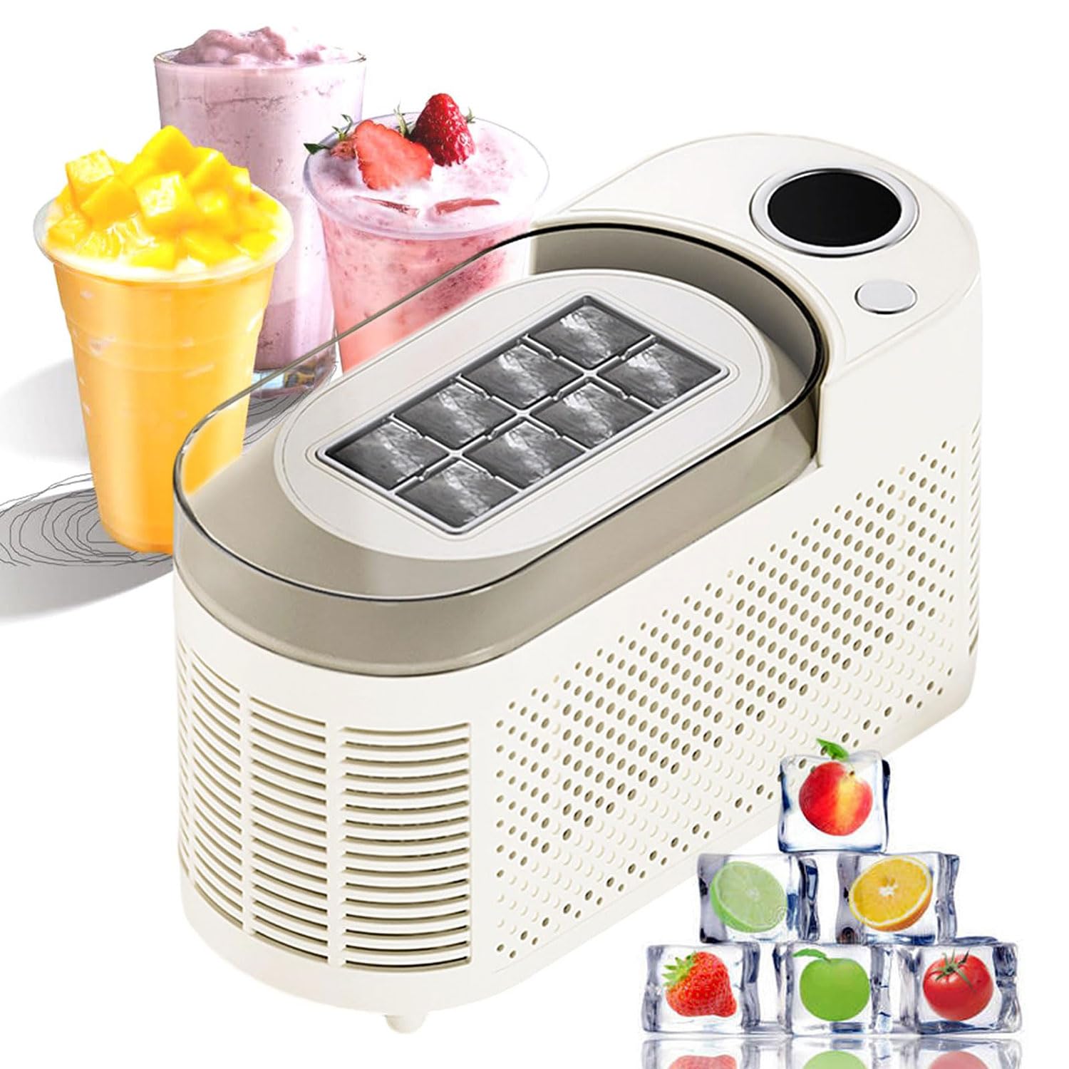 Machine à glace à granulés rapide, 8 glaçons en 10 minutes avec réservoir d'eau supérieur