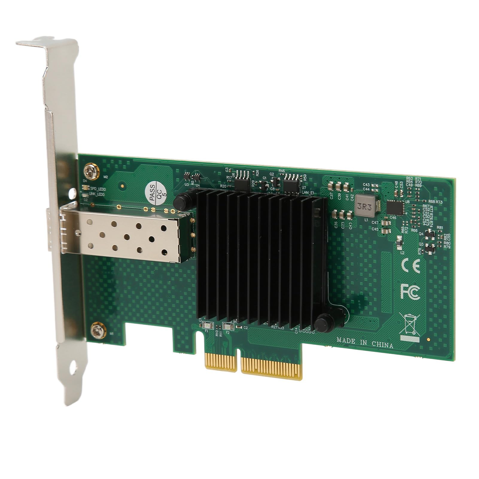Yunseity Scheda di rete PCIe 10000Mbps PCI Express X4 5.0GT s SFP LC fibra ottica Gigabit Server Adapter per Win Server