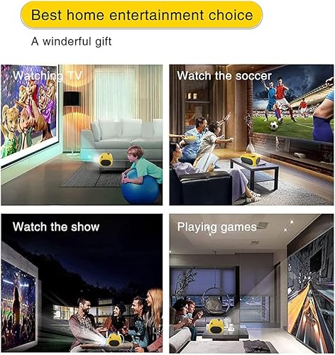 Miniatura 7 de Mini proyector, proyector portátil para dibujos animados, proyector de películas, regalo para niños, proyector de video LED Pico para cine en casa,