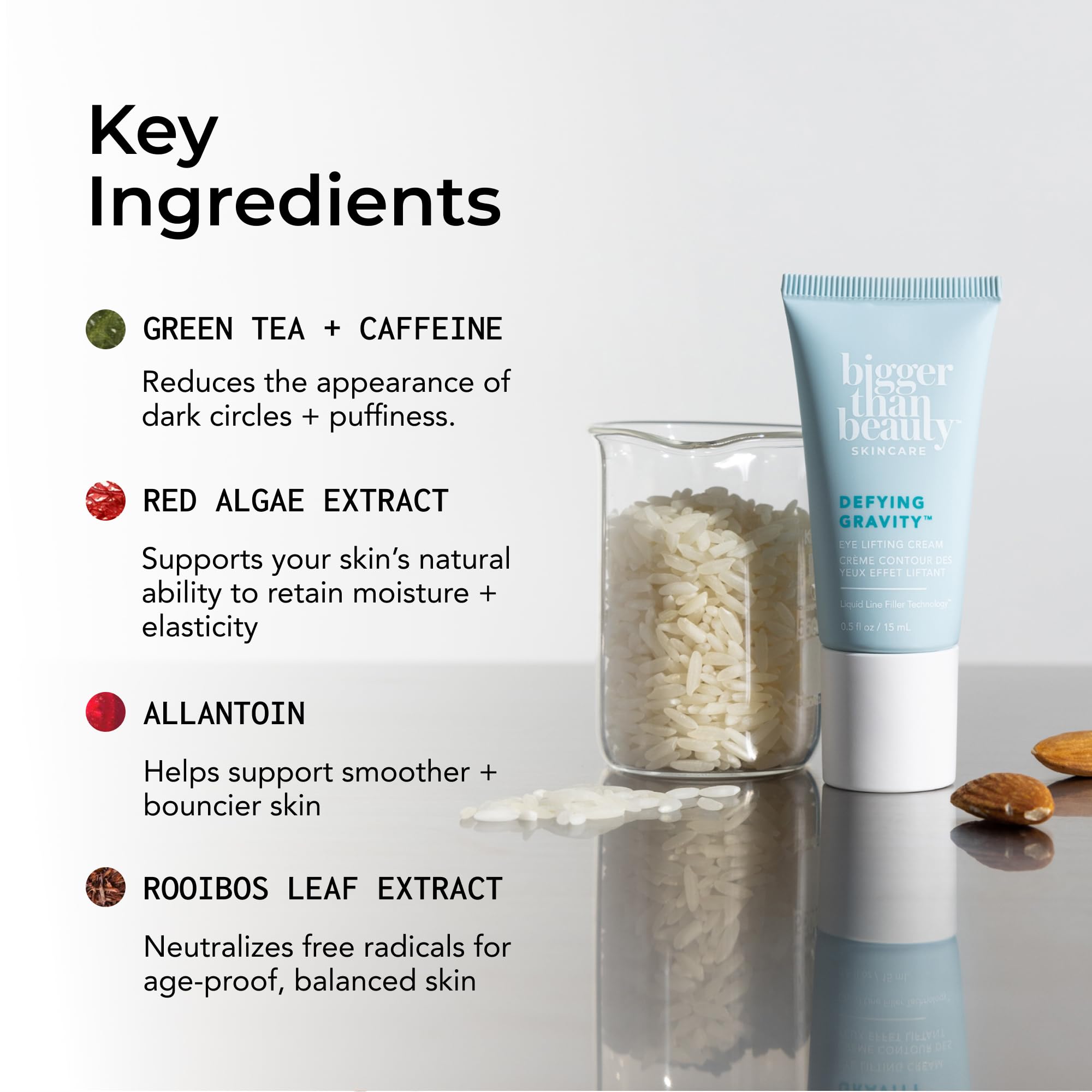 Bigger Than Beauty Defying Gravity Eye Lifting Cream, Plant-Based Retinol, Vegan, 0.5 fl oz