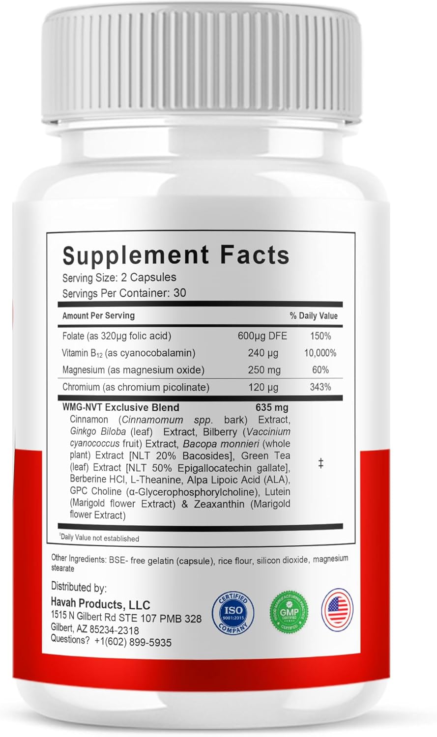 BioGlyco Flow Advanced Daily Multivitamin Health Support and All Natural Wellness Supplement Formula, BioGlyco Flow Premium Health and Wellness Support Formula Supplement (1 Pack - 60 Capsules)